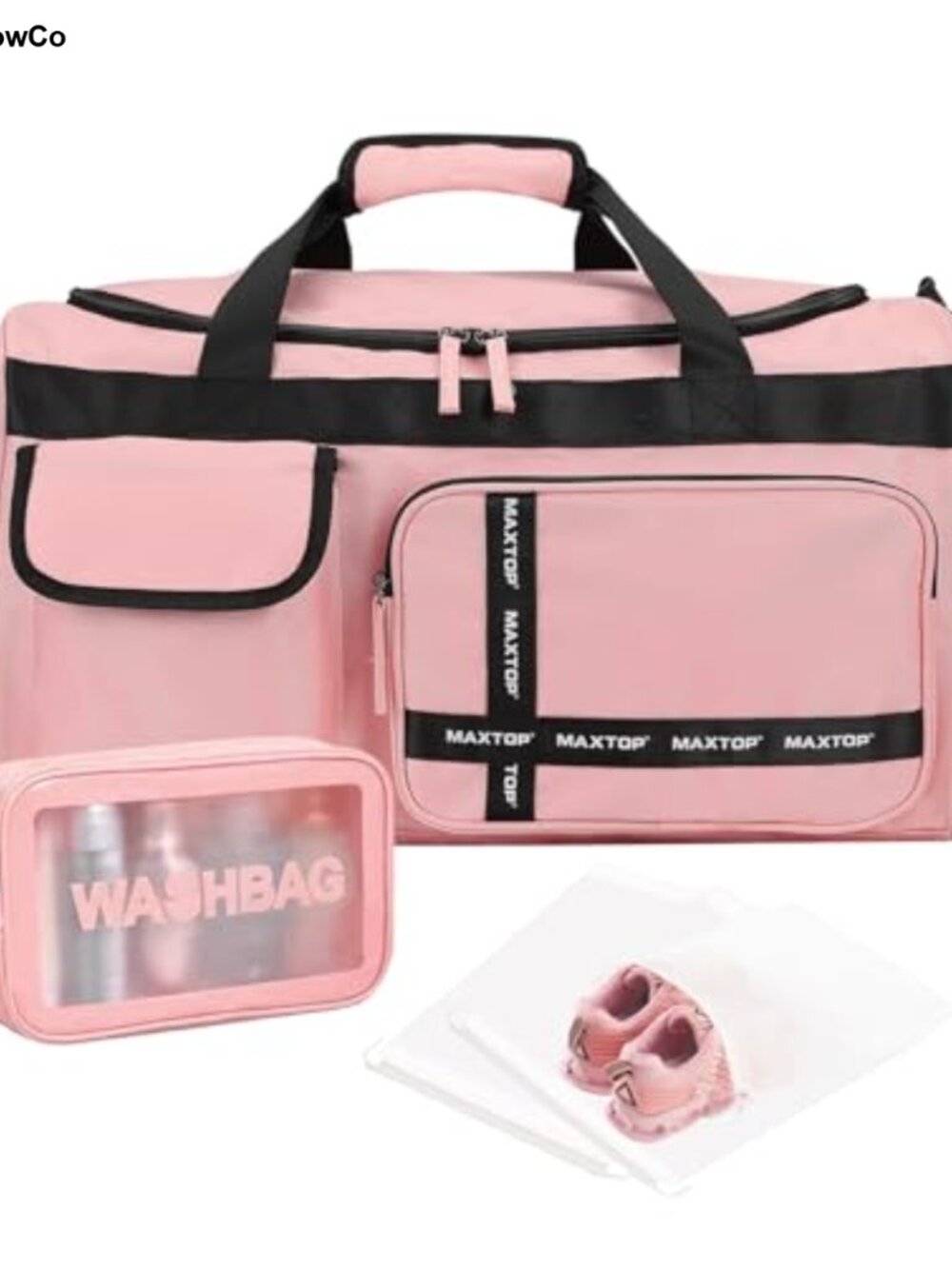 MAXTOP Large Gym Bag Duffle with Wet Dry Separation 3-in-1 Travel Set